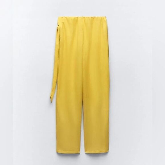 ZARA TIED WRAP FRONT PANTS - Picture 4 of 6